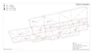 মৌজা ম্যাপের বা নকশার দাগের ডিমার্কেশন করা হয়।